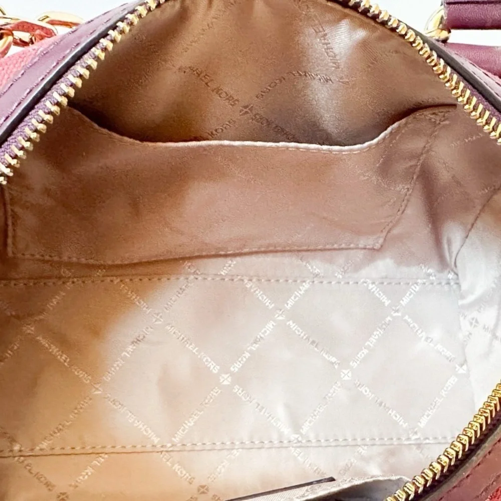 Michael Kors Burgundy Satchel with Gold Chain - Picture 13 of 13
